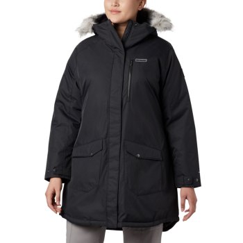 Columbia Suttle Mountain Long Insulated Plus Size, Chamarras Negros Para Mujer | 023857-XDL